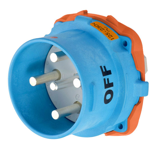 33-98077 - DS100 INLET POLY BLUE SIZE 5 TYPE 4X 3P+N+G 100A 125/250 VAC 60 Hz NO AUX